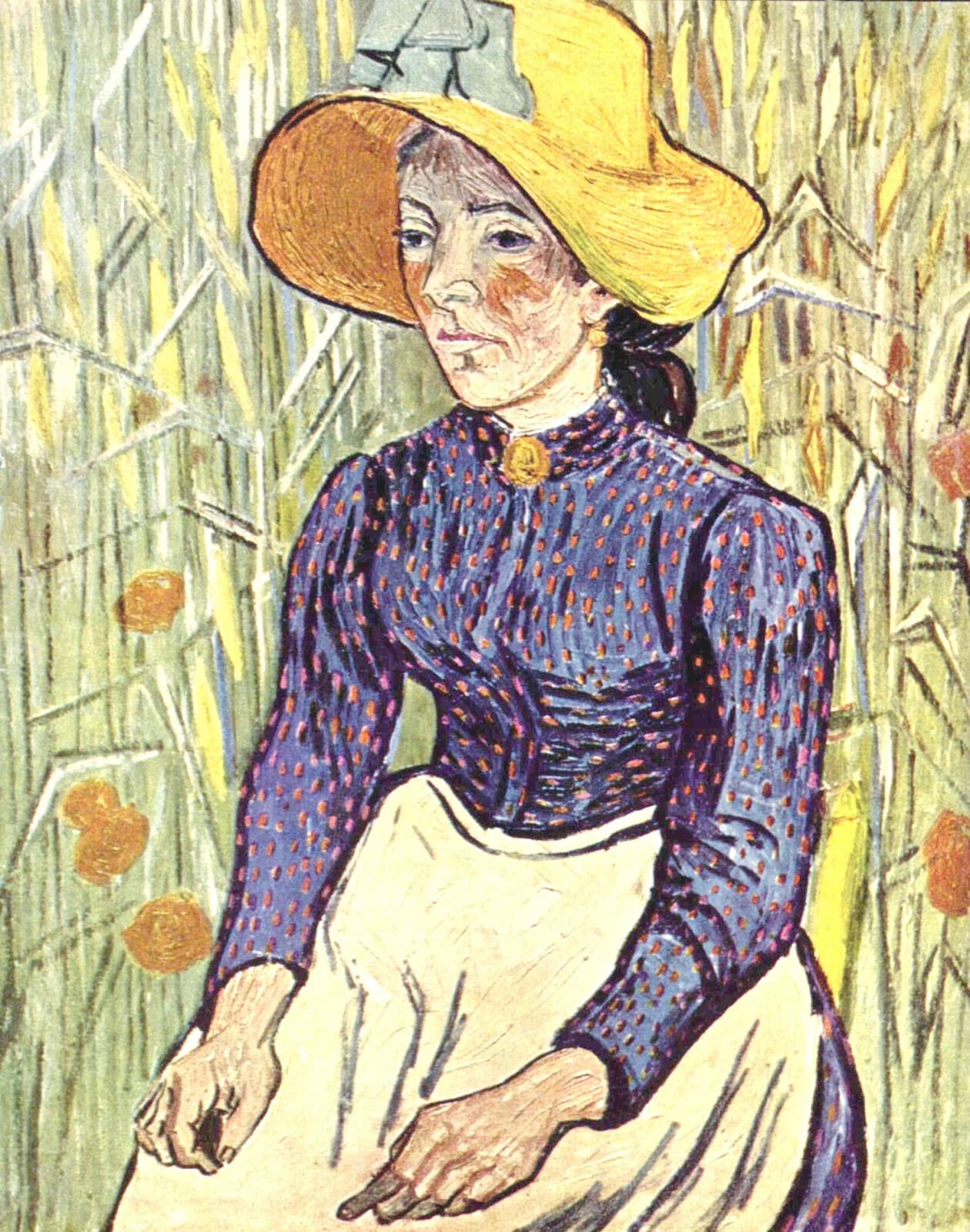 Peasant Woman Against a Background of Wheat by Vincent van Gogh